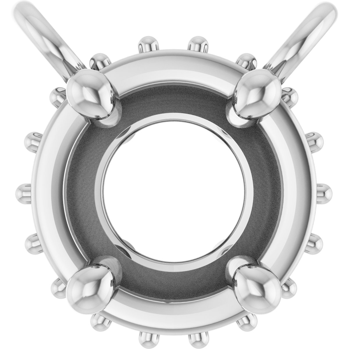 Round 4-Prong Hidden Halo-Style Necklace Center