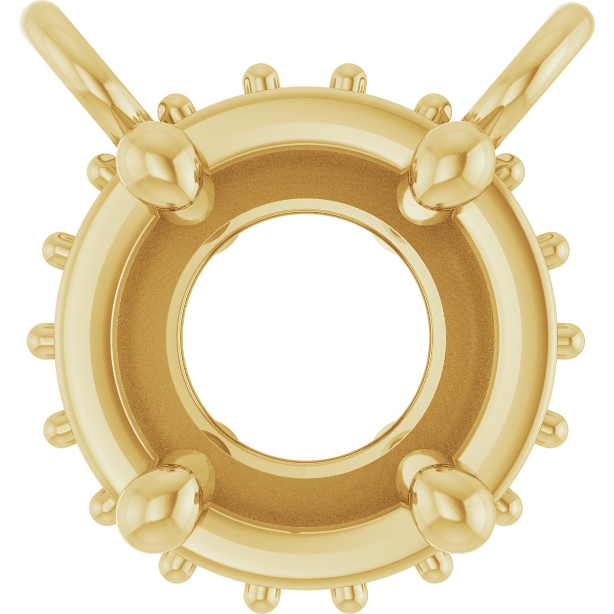 Round 4-Prong Hidden Halo-Style Necklace Center