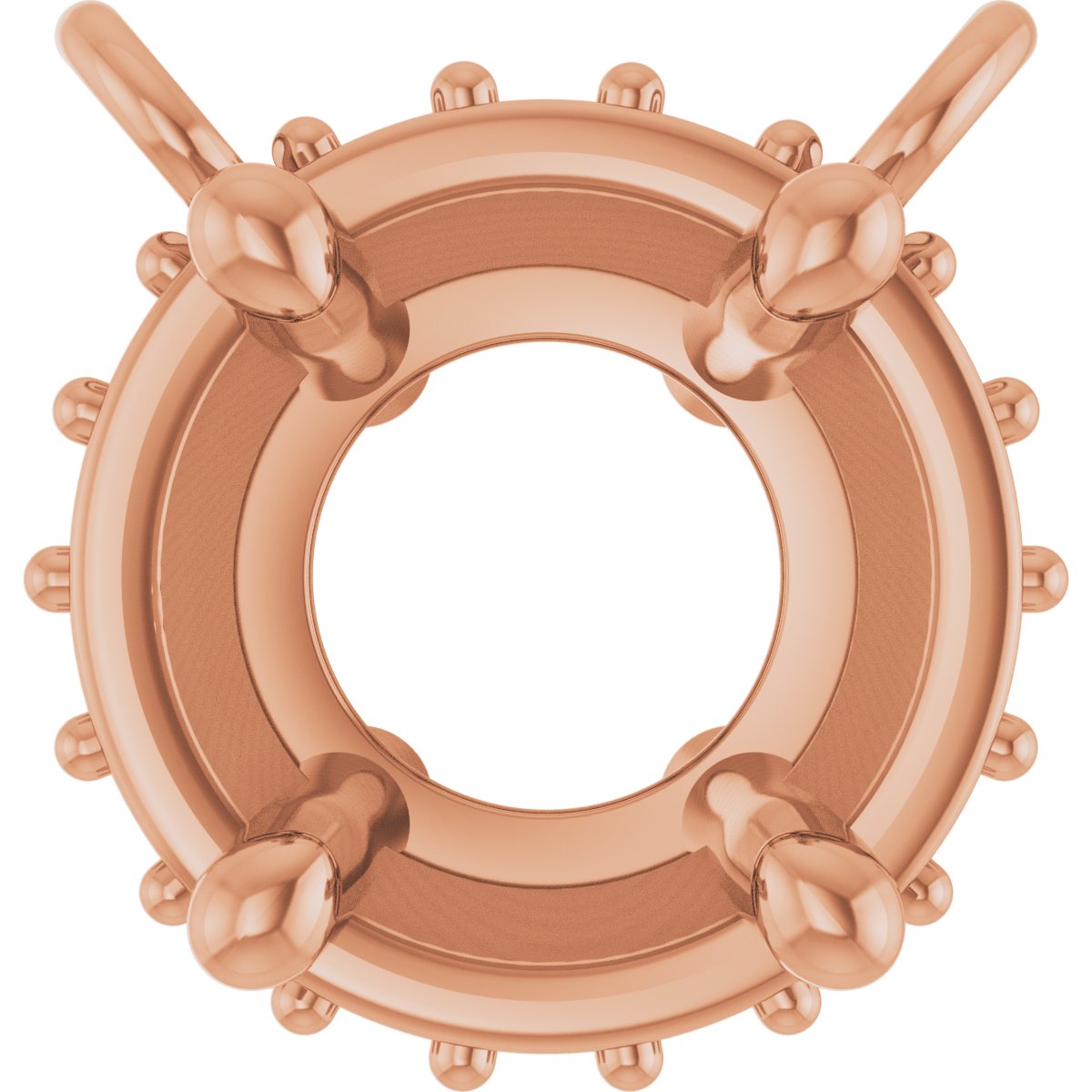 Round 4-Prong Hidden Halo-Style Necklace Center