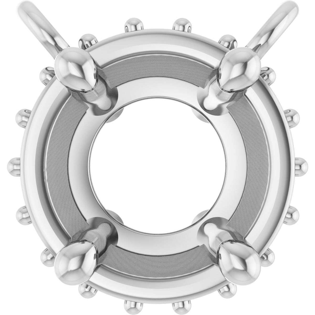 Round 4-Prong Hidden Halo-Style Necklace Center
