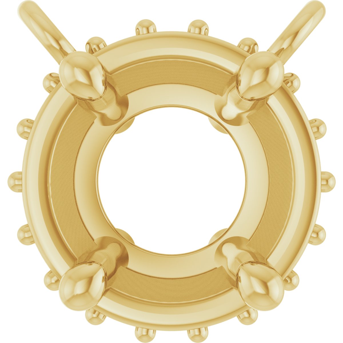 Round 4-Prong Hidden Halo-Style Necklace Center