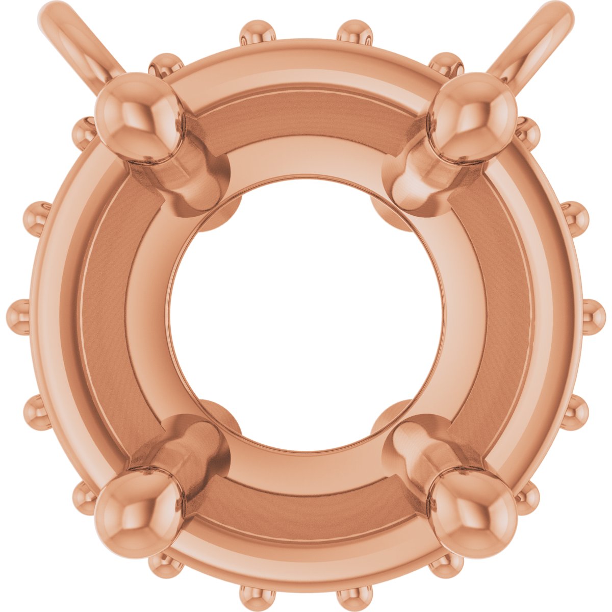 Round 4-Prong Hidden Halo-Style Necklace Center