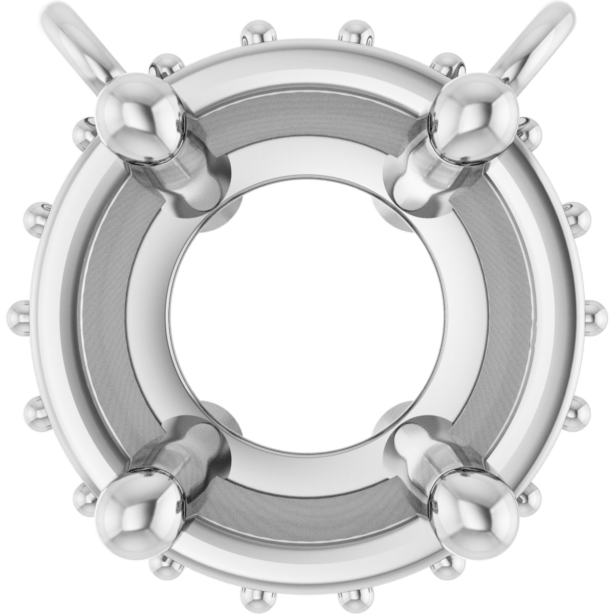 Round 4-Prong Hidden Halo-Style Necklace Center
