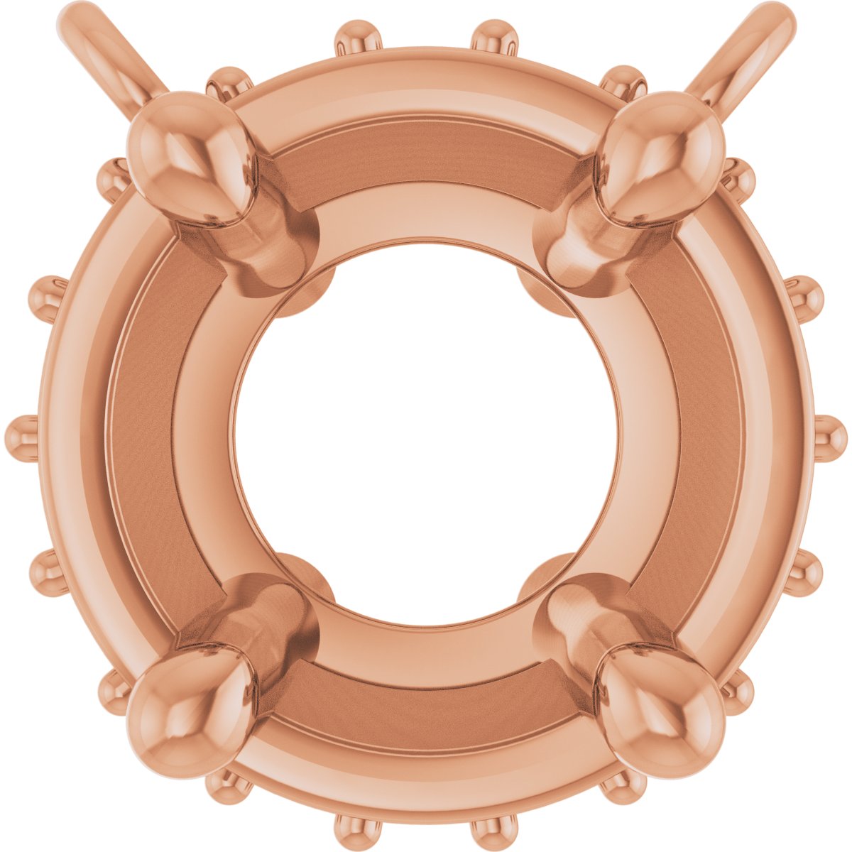 Round 4-Prong Hidden Halo-Style Necklace Center