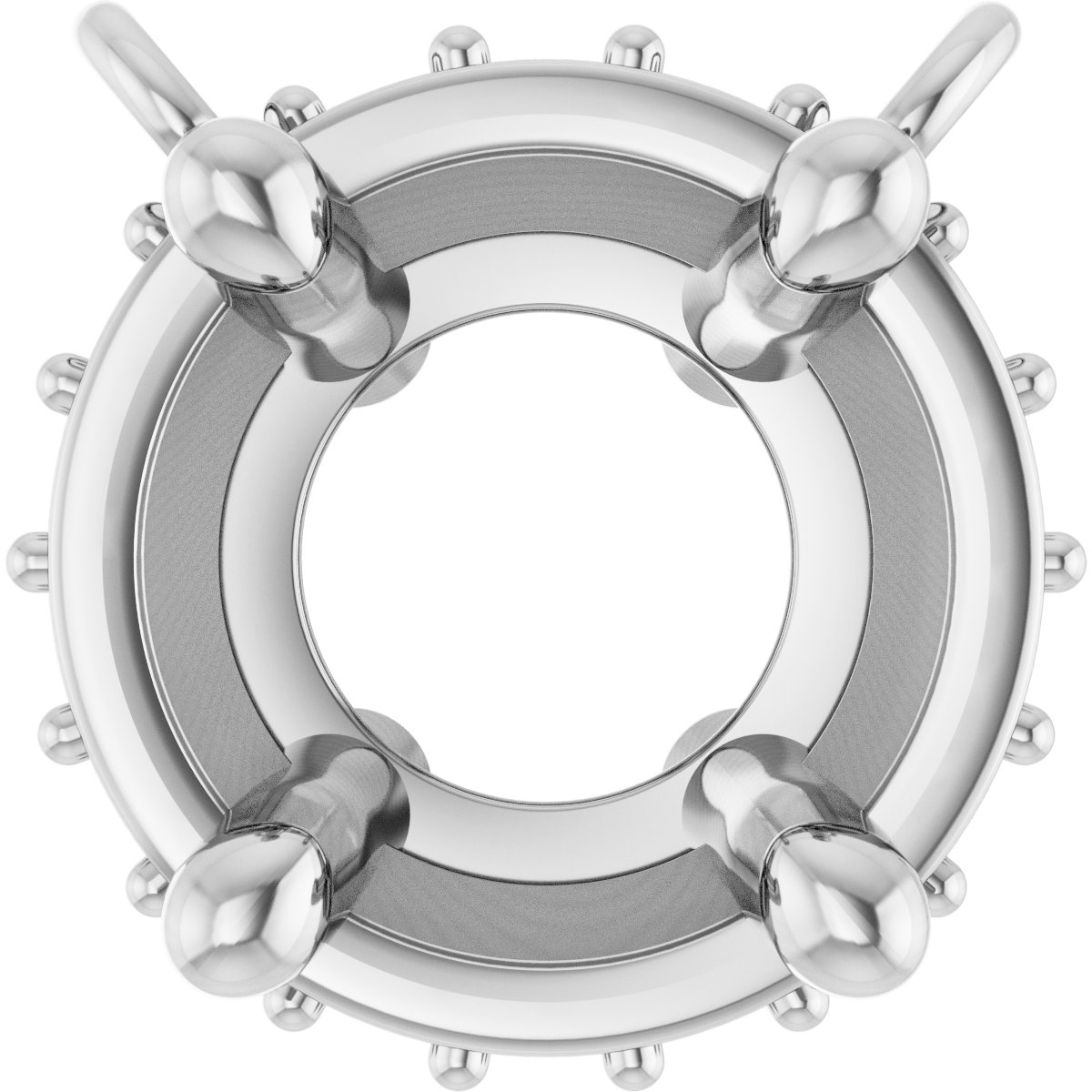 Round 4-Prong Hidden Halo-Style Necklace Center