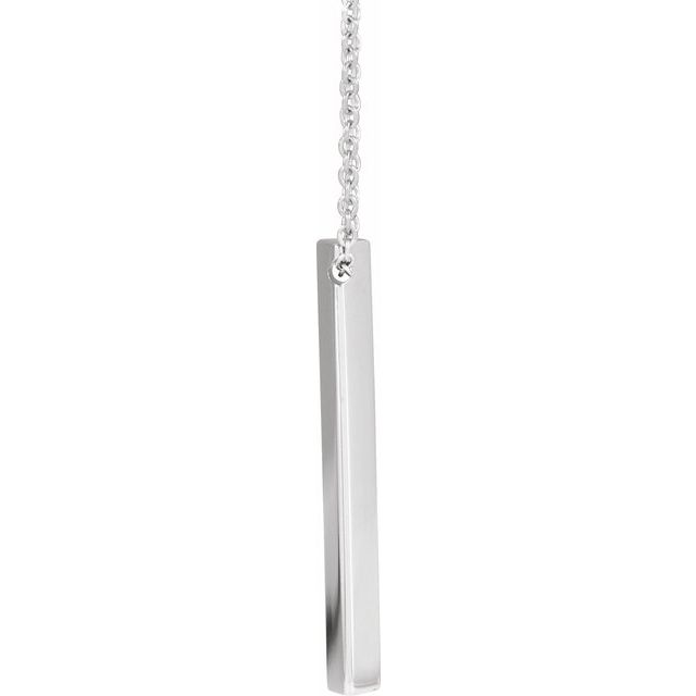 Sterling Silver Engravable Three-Sided Bar 16-18 Necklace