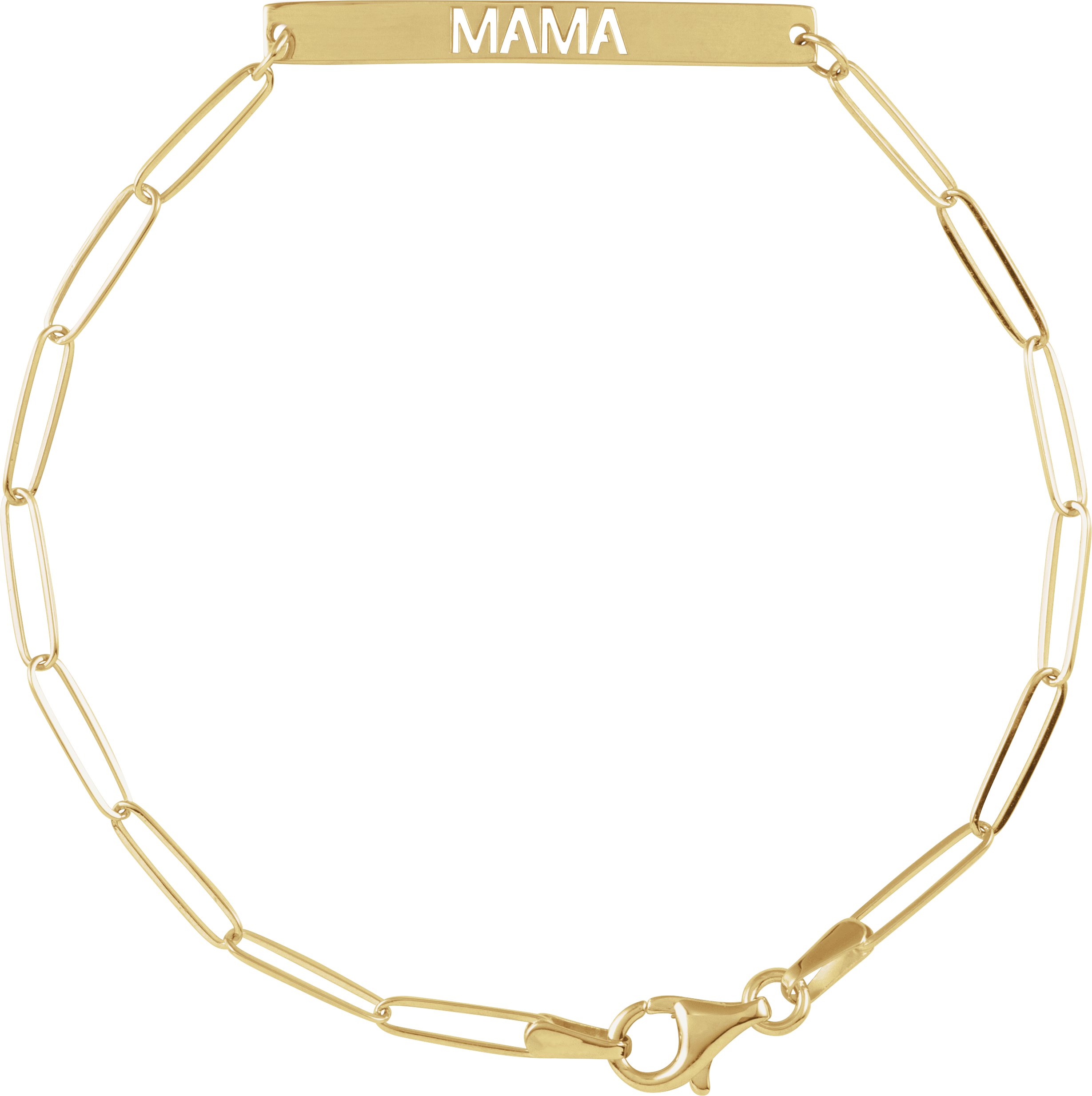 14K Yellow Mama Bar 7 Bracelet