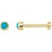 14K Yellow Cabochon Natural Turquoise Press Fit Back Stud Earring