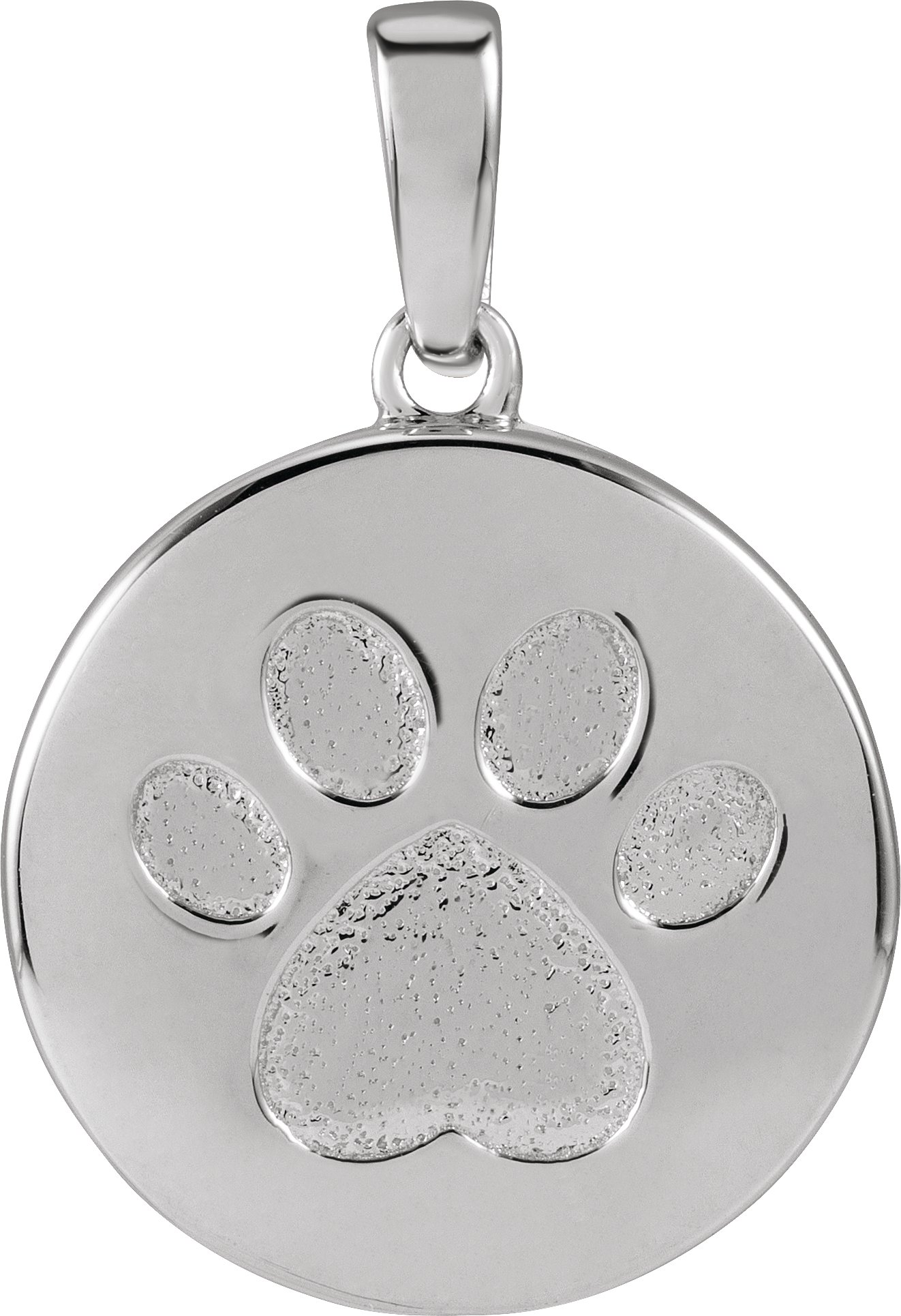 Sterling Silver Paw Print Ash Holder Pendant