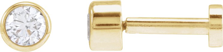 14K Yellow .06 CT Natural Diamond Earring