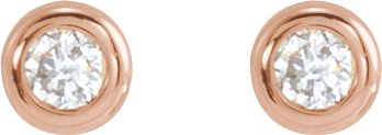 Alternative view of Round Bezel-Set Earrings