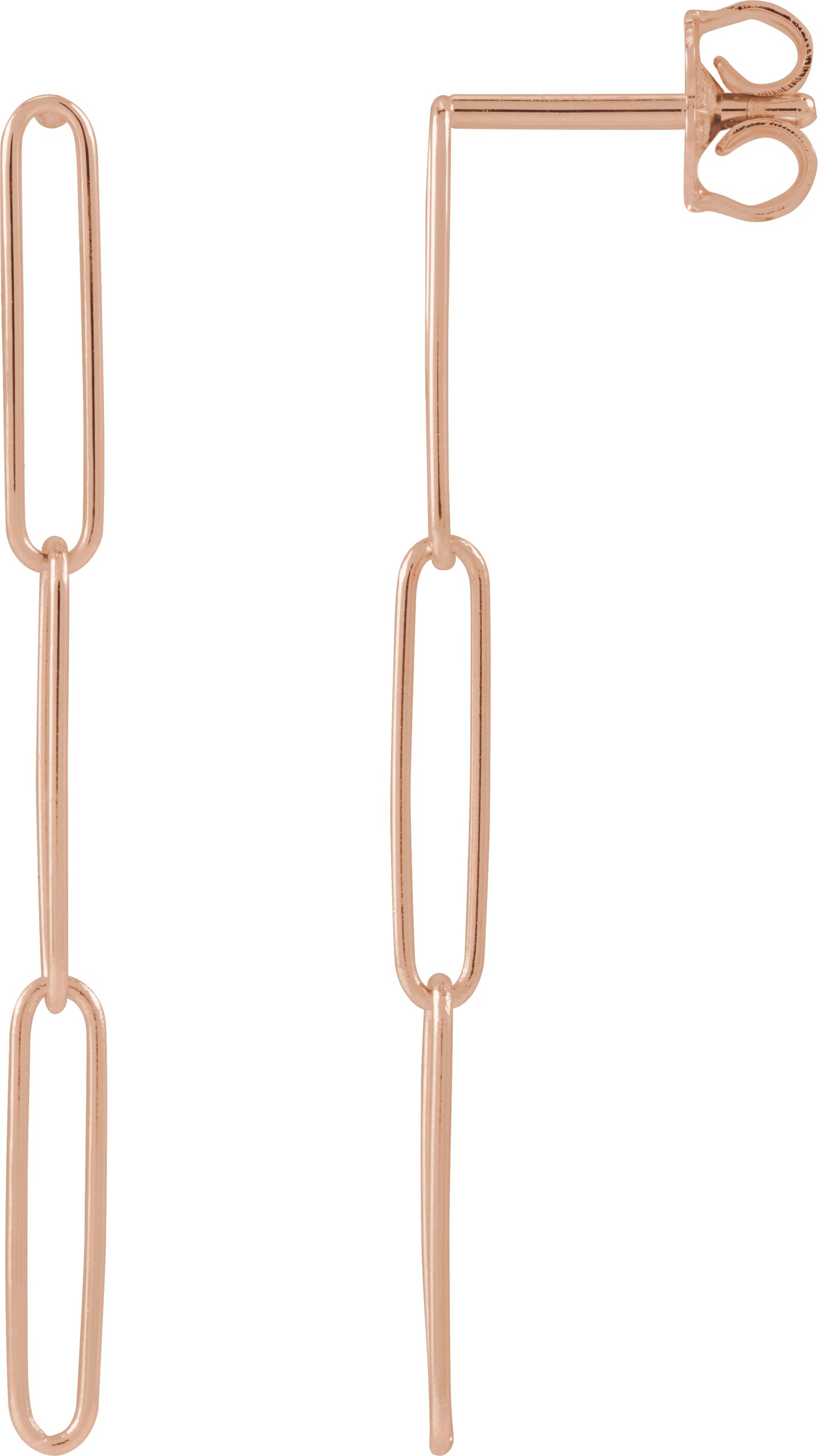 14K Rose Paperclip-Style Earrings