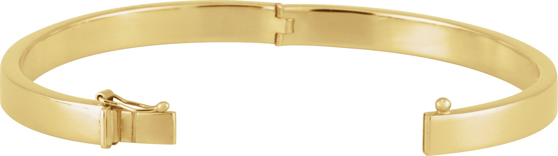 Hinged Tube Polished Bangle Bracelet 14k Gold