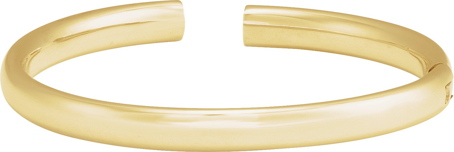 14K Yellow 6 mm Hinged Cuff 7 Bracelet