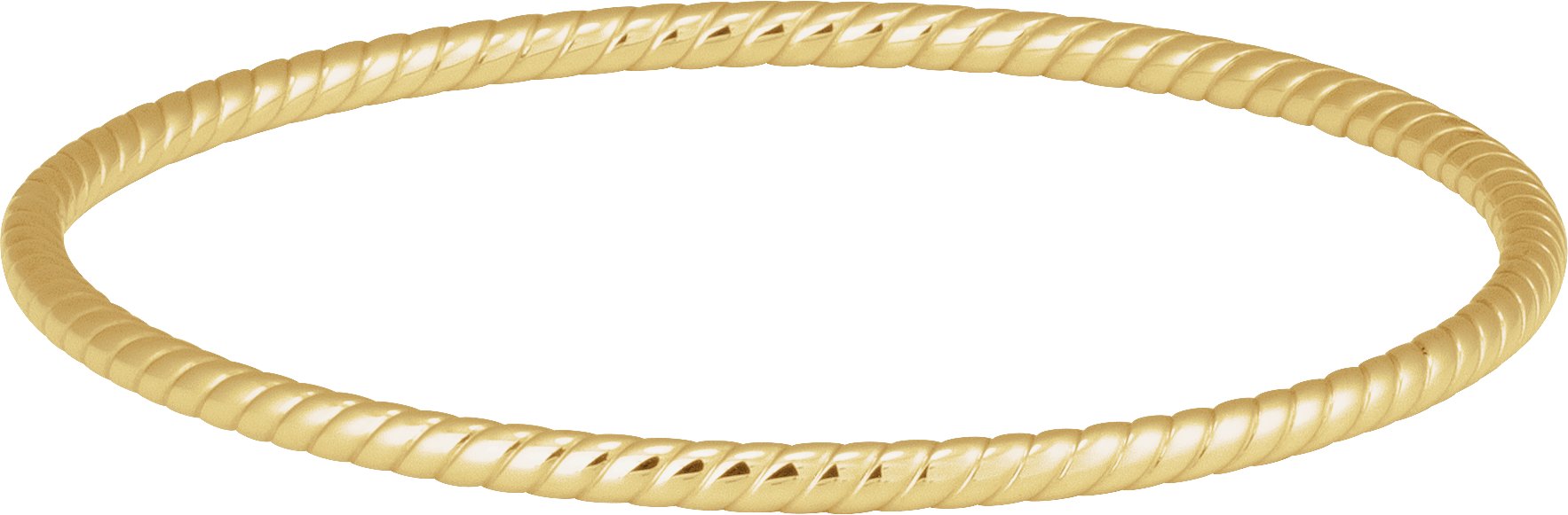 14K Yellow 3 mm Twisted Bangle 7 3/4" Bracelet