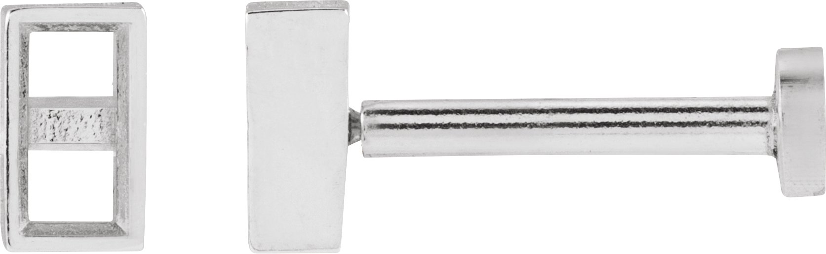 Straight Baguette Bezel-Set Stud Earrings