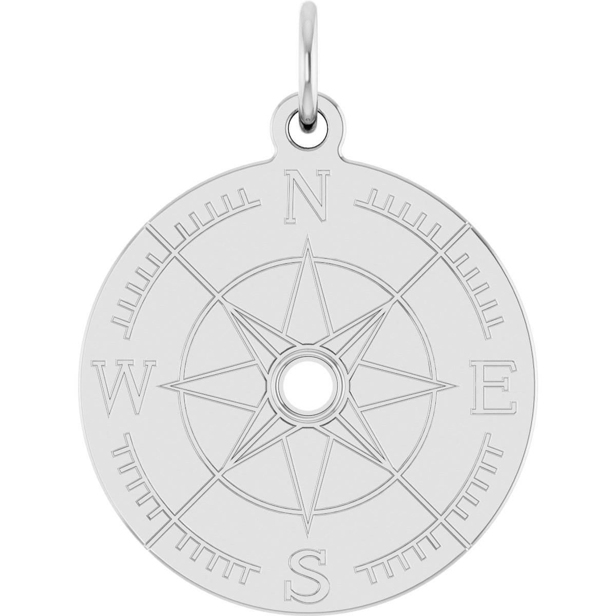 Accented Compass Necklace or Pendant