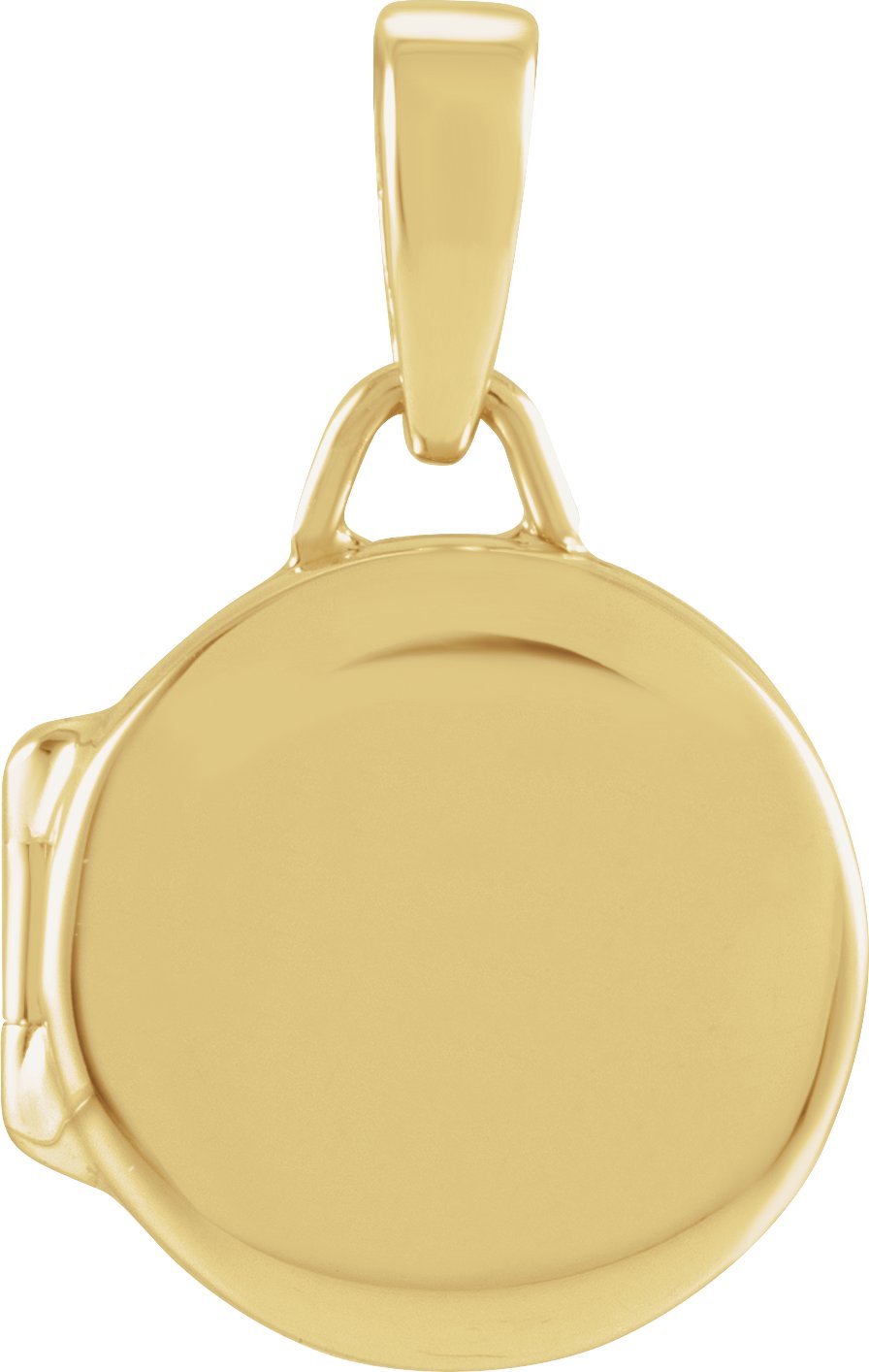 14K Yellow Round Locket Pendant