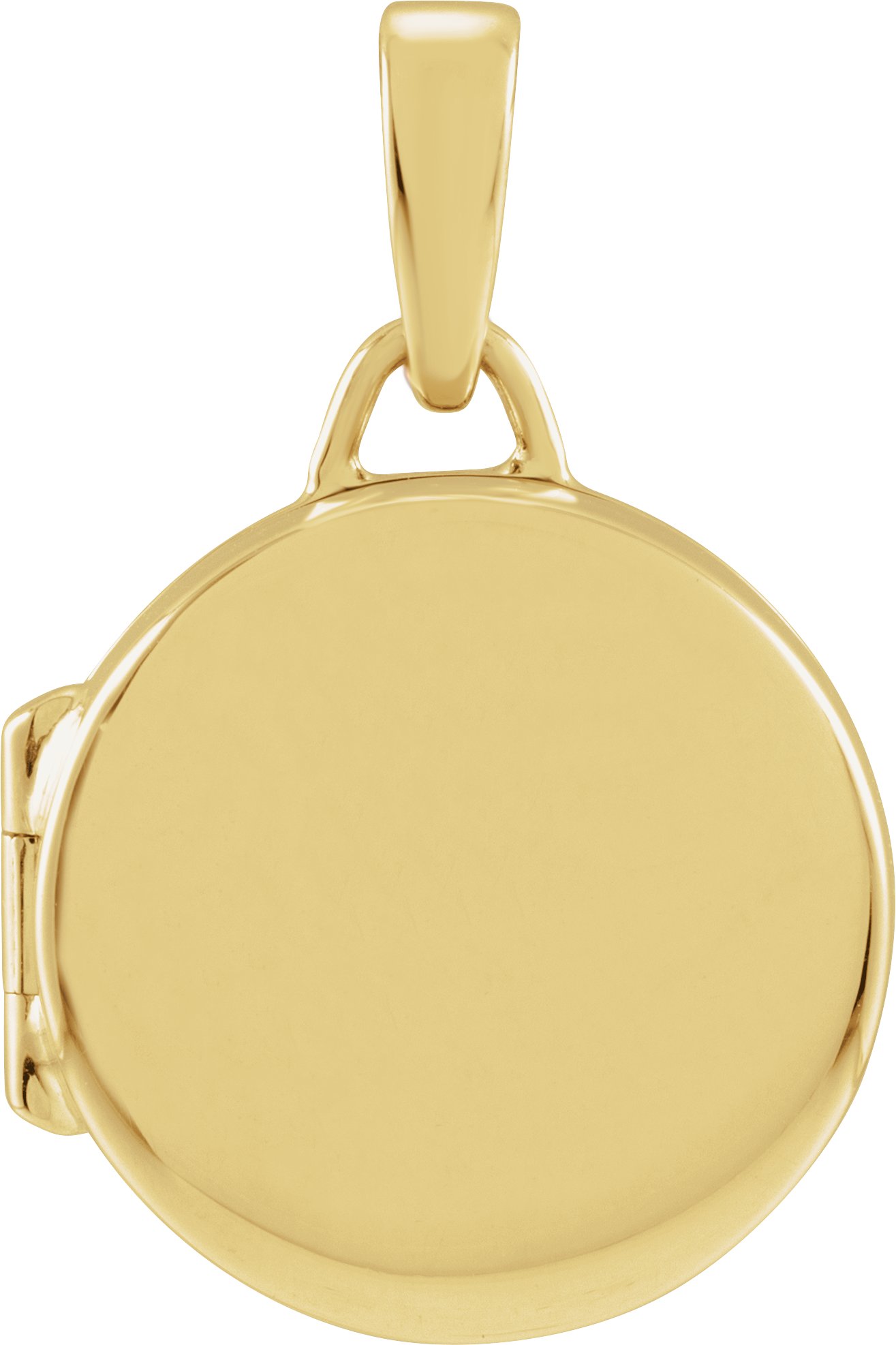 14K Yellow Round Locket Pendant