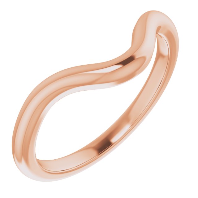 14K Rose Band for 8x6 mm Oval Ring