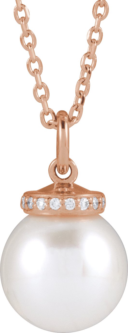 Hidden Halo-Style Pearl Necklace or Pendant