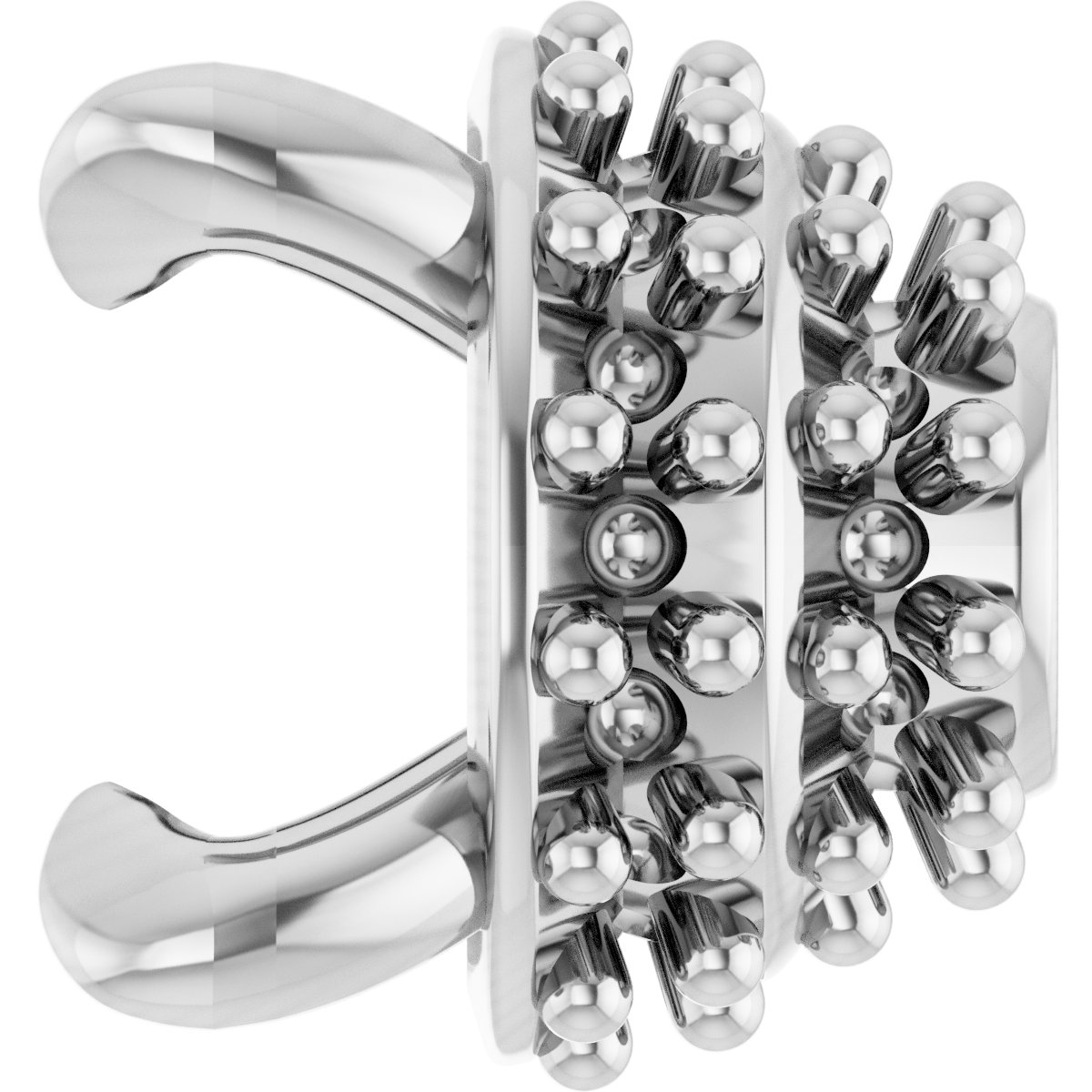 Round 4-Prong Pre-Notched Claw Hidden Halo-Style Earring Setting