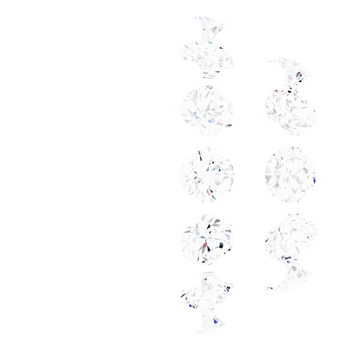 Round 4-Prong Pre-Notched Claw Hidden Halo-Style Earring Setting