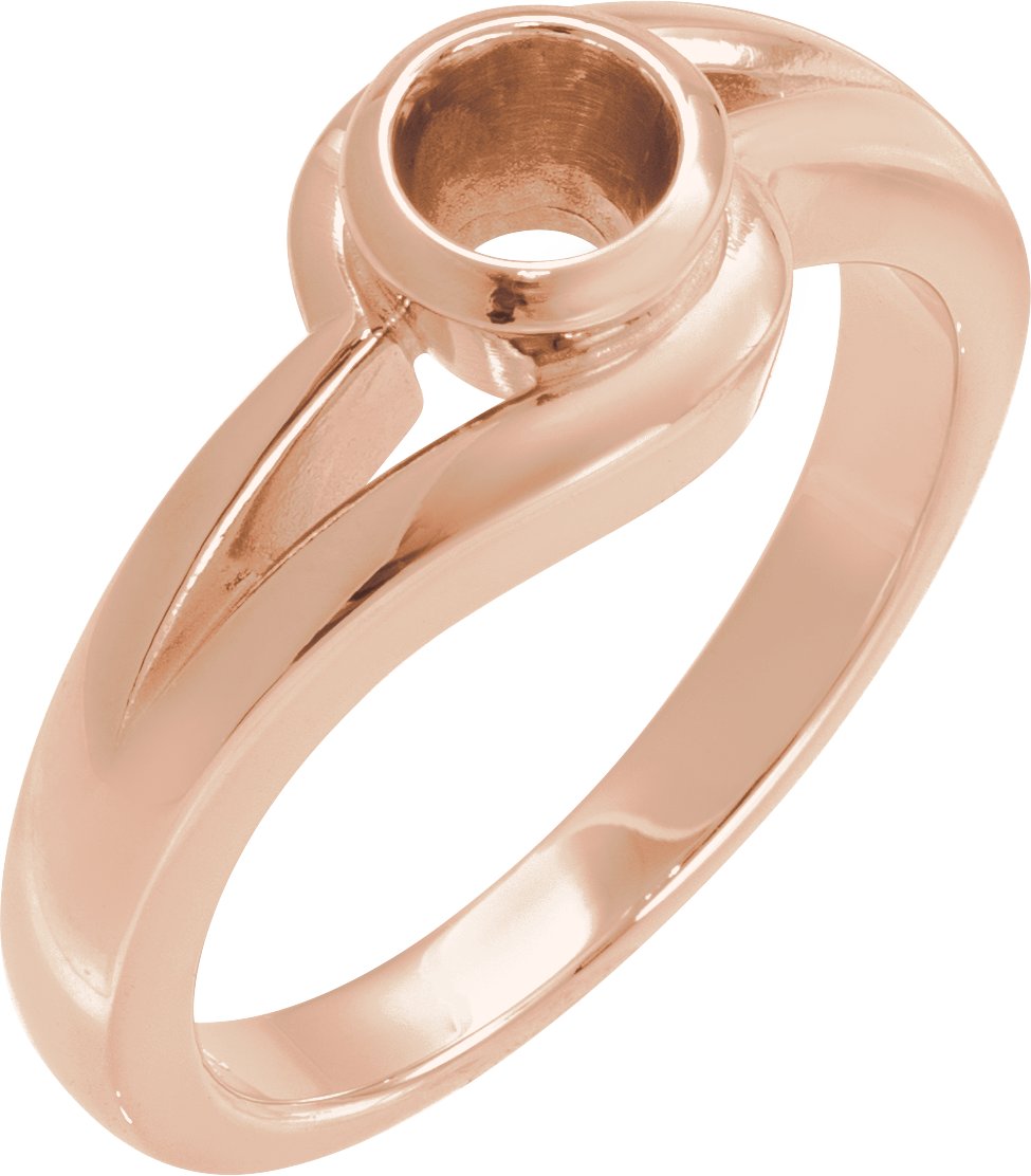 14K Rose 4.1 mm Round Engagement Ring Mounting