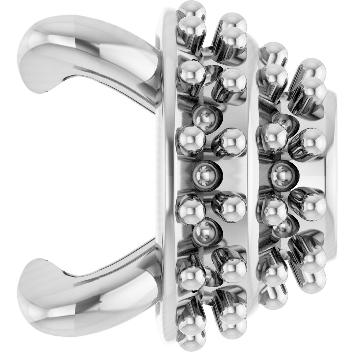 Round 4-Prong Pre-Notched Claw Hidden Halo-Style Earring Setting