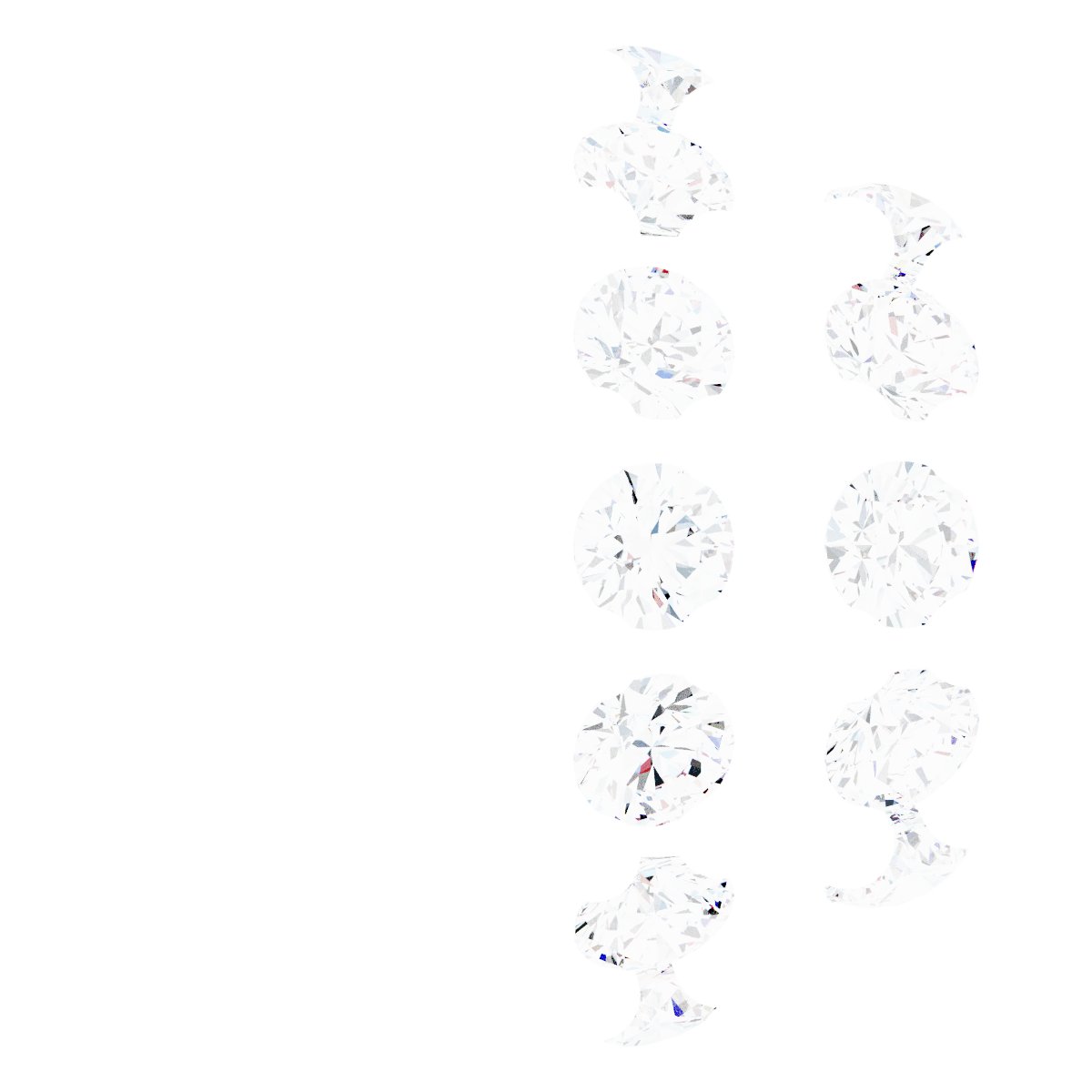 Round 4-Prong Pre-Notched Claw Hidden Halo-Style Earring Setting