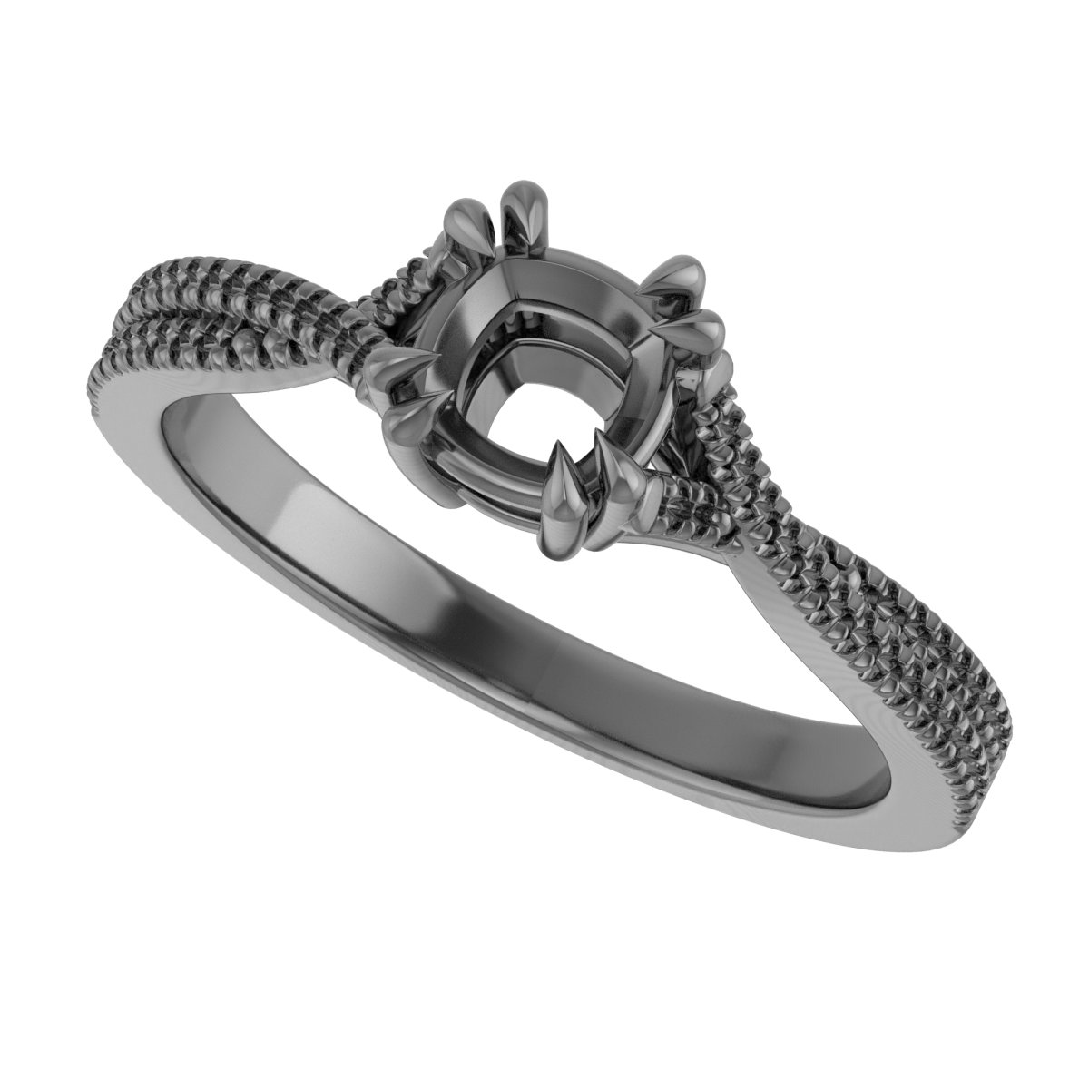 8x6 mm Oval Engagement Ring Mounting view 5