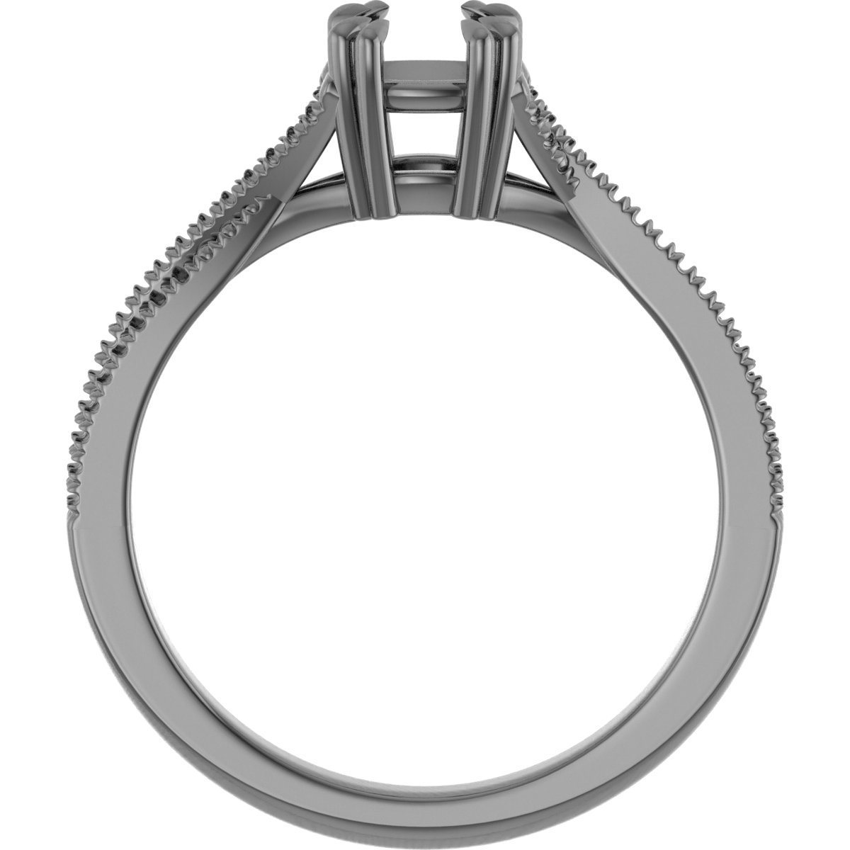 8x6 mm Oval Engagement Ring Mounting view 2