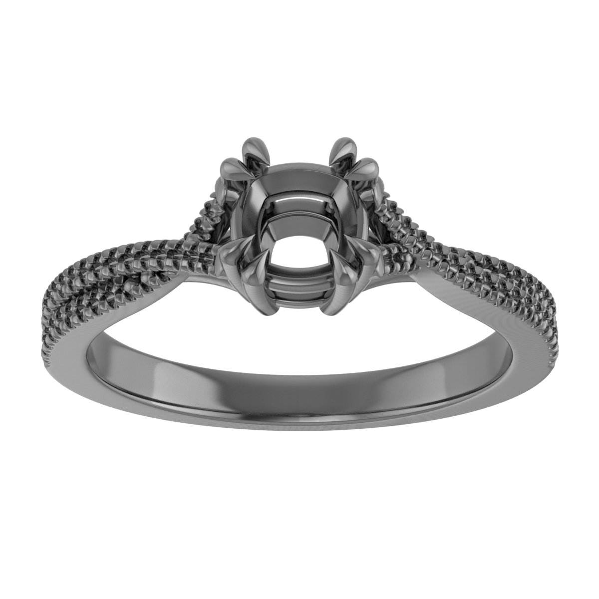 8x6 mm Oval Engagement Ring Mounting view 3