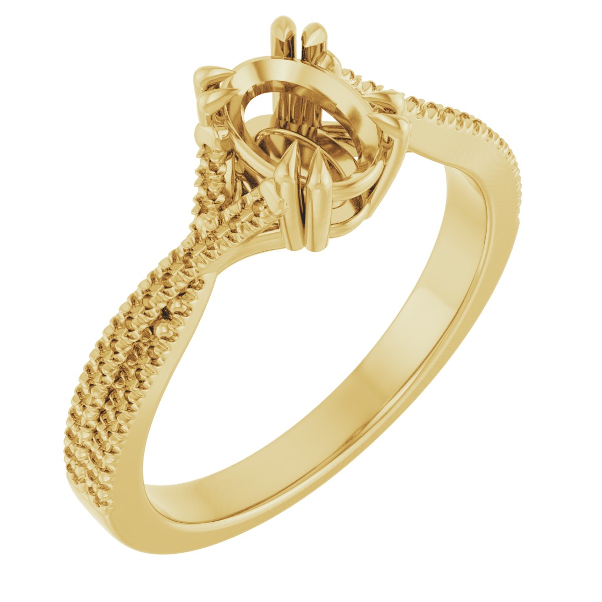 Double Claw-Prong Solitaire Criss-Cross Engagement Ring