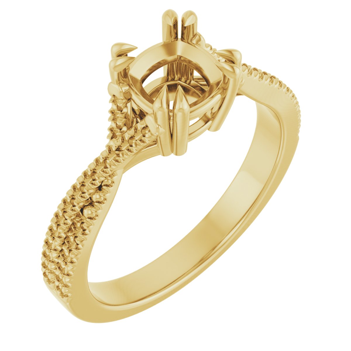 Double Claw-Prong Solitaire Criss-Cross Engagement Ring