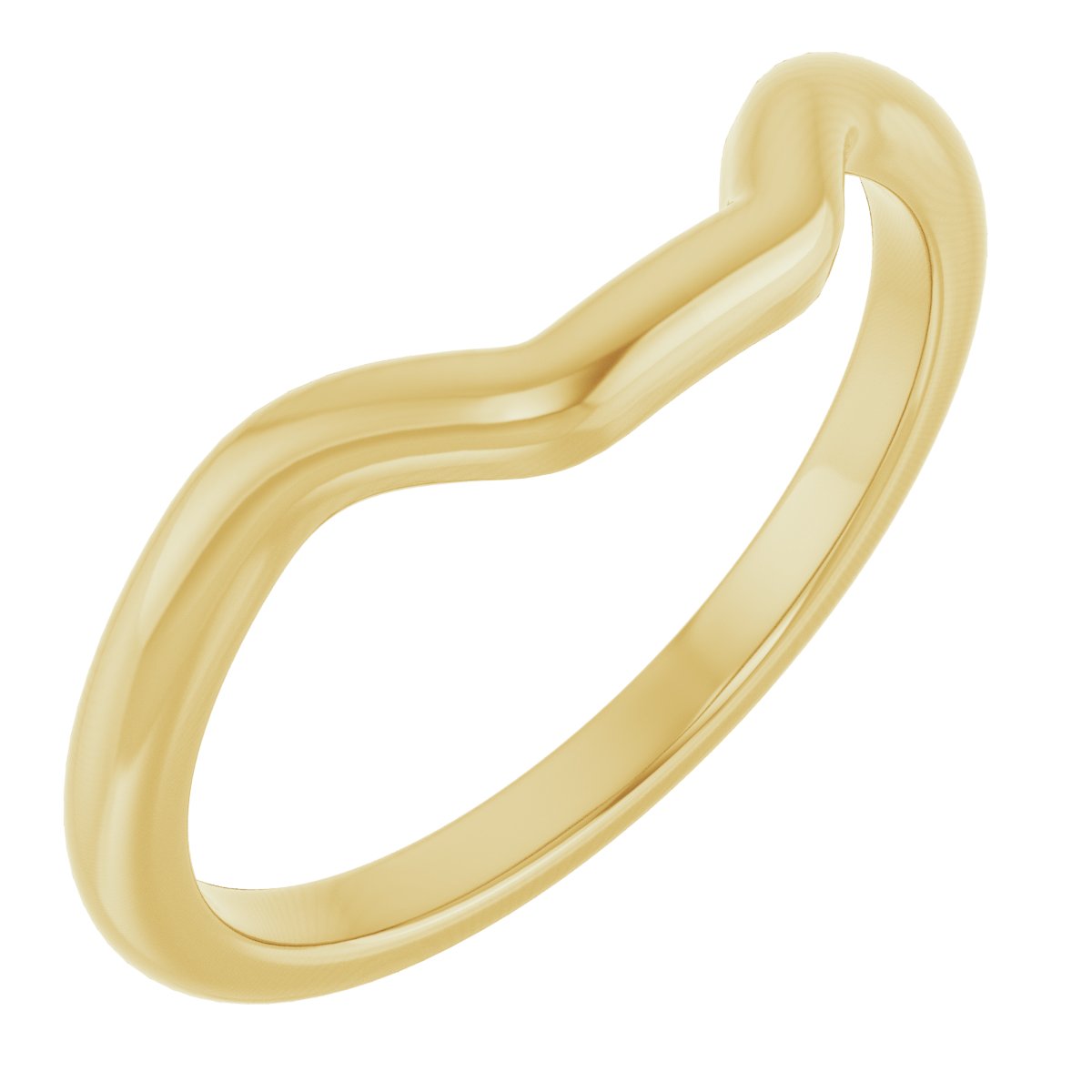 18K Yellow Band for 9x7 mm Emerald Ring