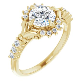 accented engagement ring