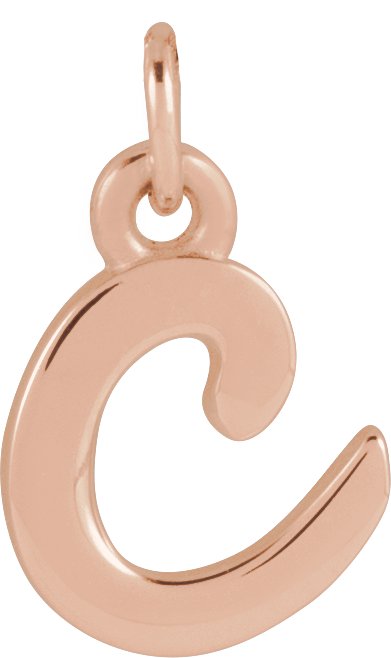 14K Rose Petite Initial C Pendant Ref 21293540