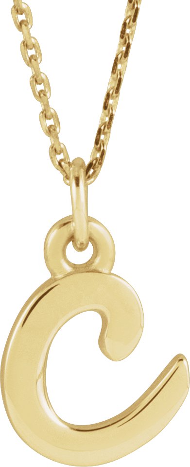 14K Yellow Petite Initial C 16