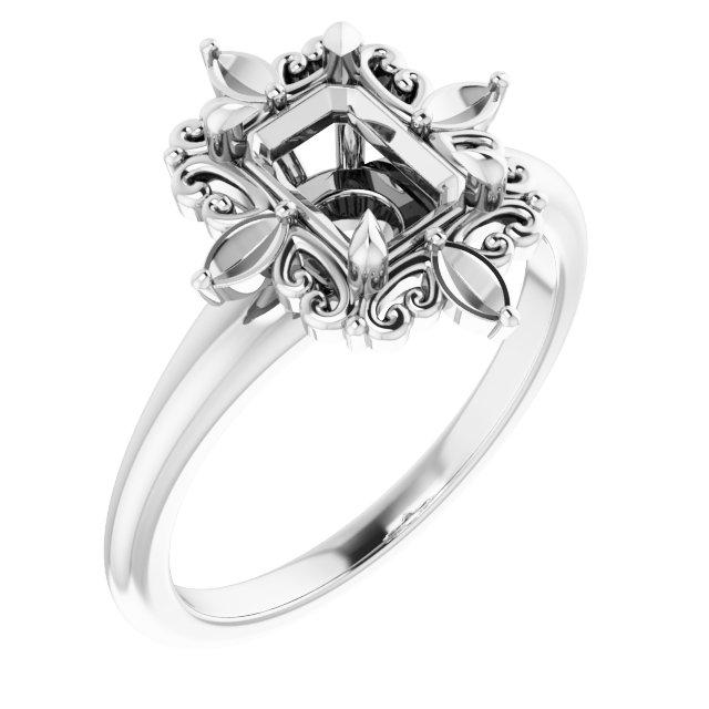 Claw-Prong Halo-Style Engagement Ring