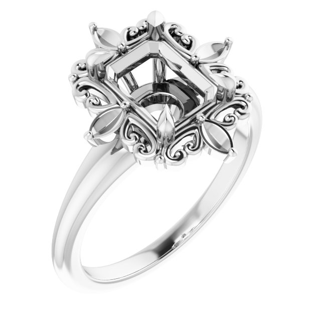 Claw-Prong Halo-Style Engagement Ring