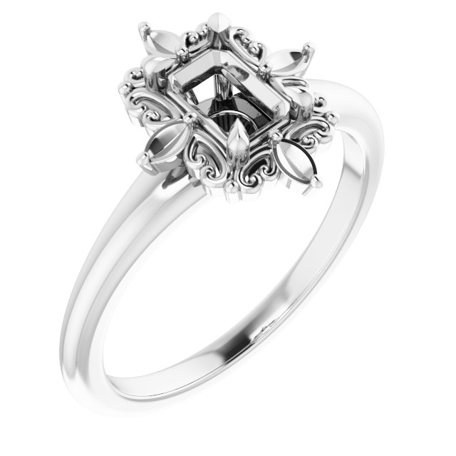 Claw-Prong Halo-Style Engagement Ring
