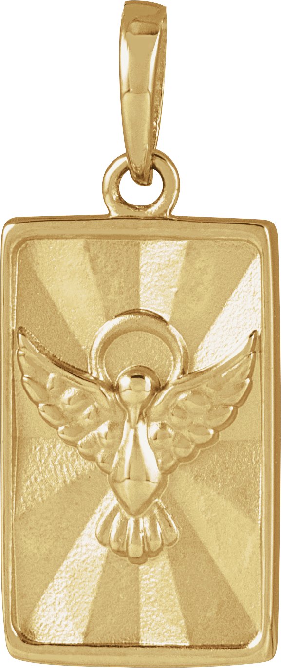 14K Yellow Holy Spirit & Dove Pendant