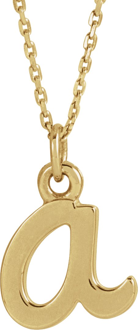 14K Yellow Petite Initial A 16" Necklace