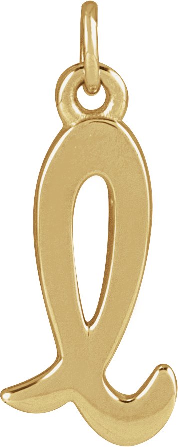 14K Yellow Petite Initial L Pendant