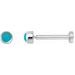 14K White Cabochon Natural Turquoise Press Fit Back Stud Earring