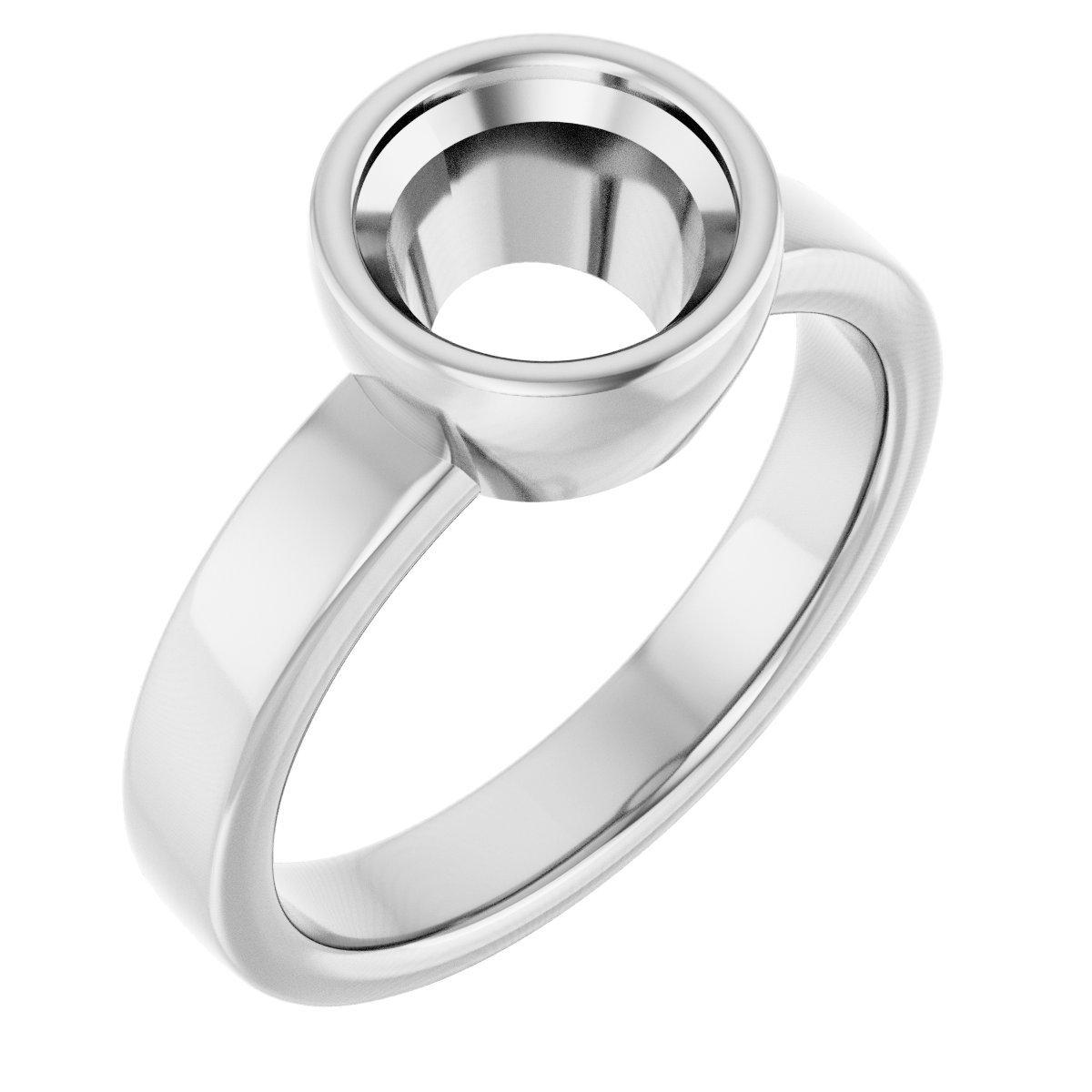 Bezel-Set Solitaire Engagement Ring