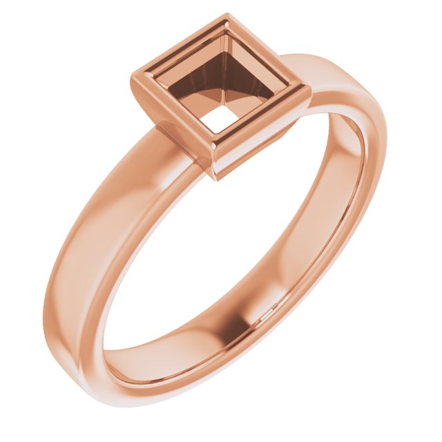 Square Solitaire Engagement Ring · 4.5mm
