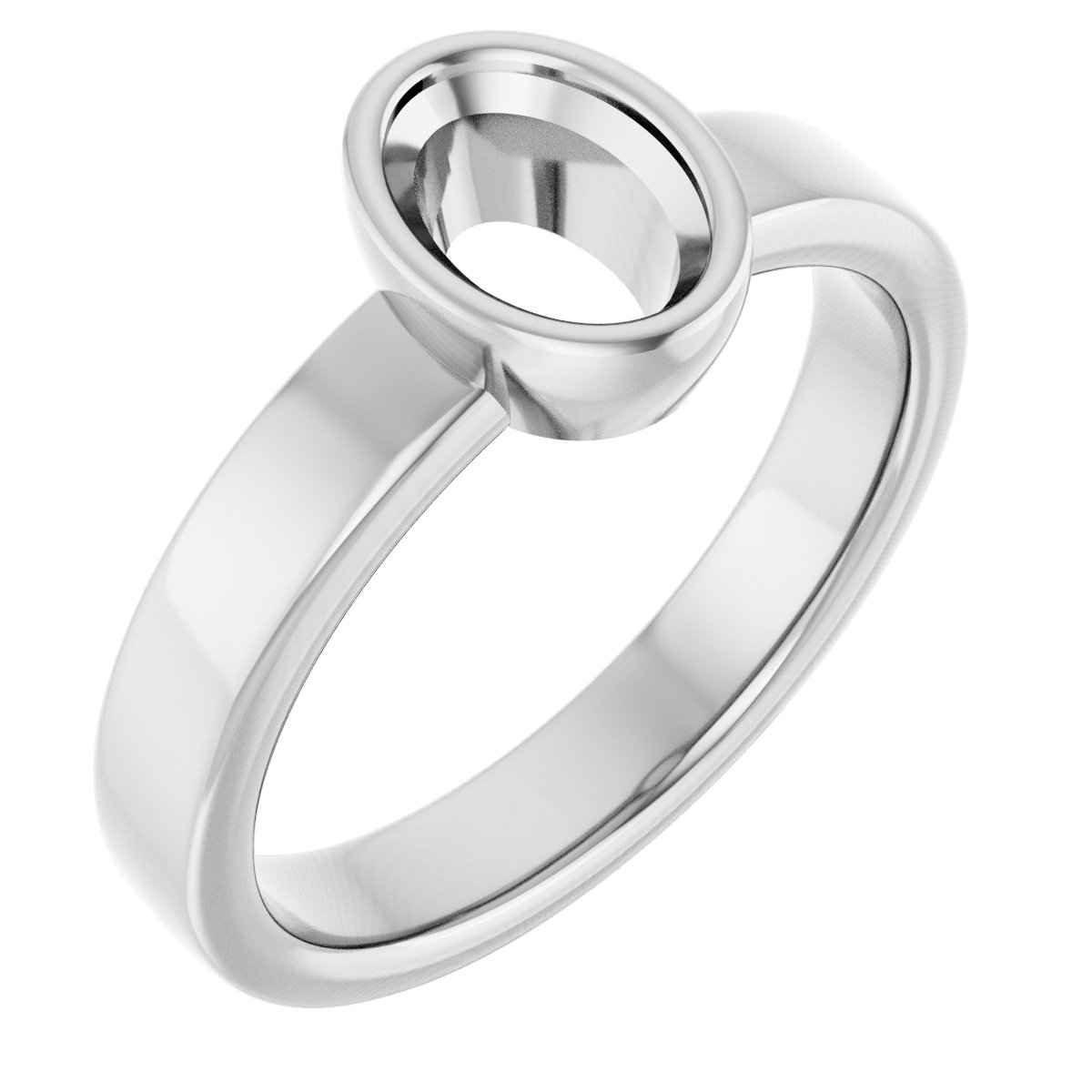 Bezel-Set Solitaire Engagement Ring