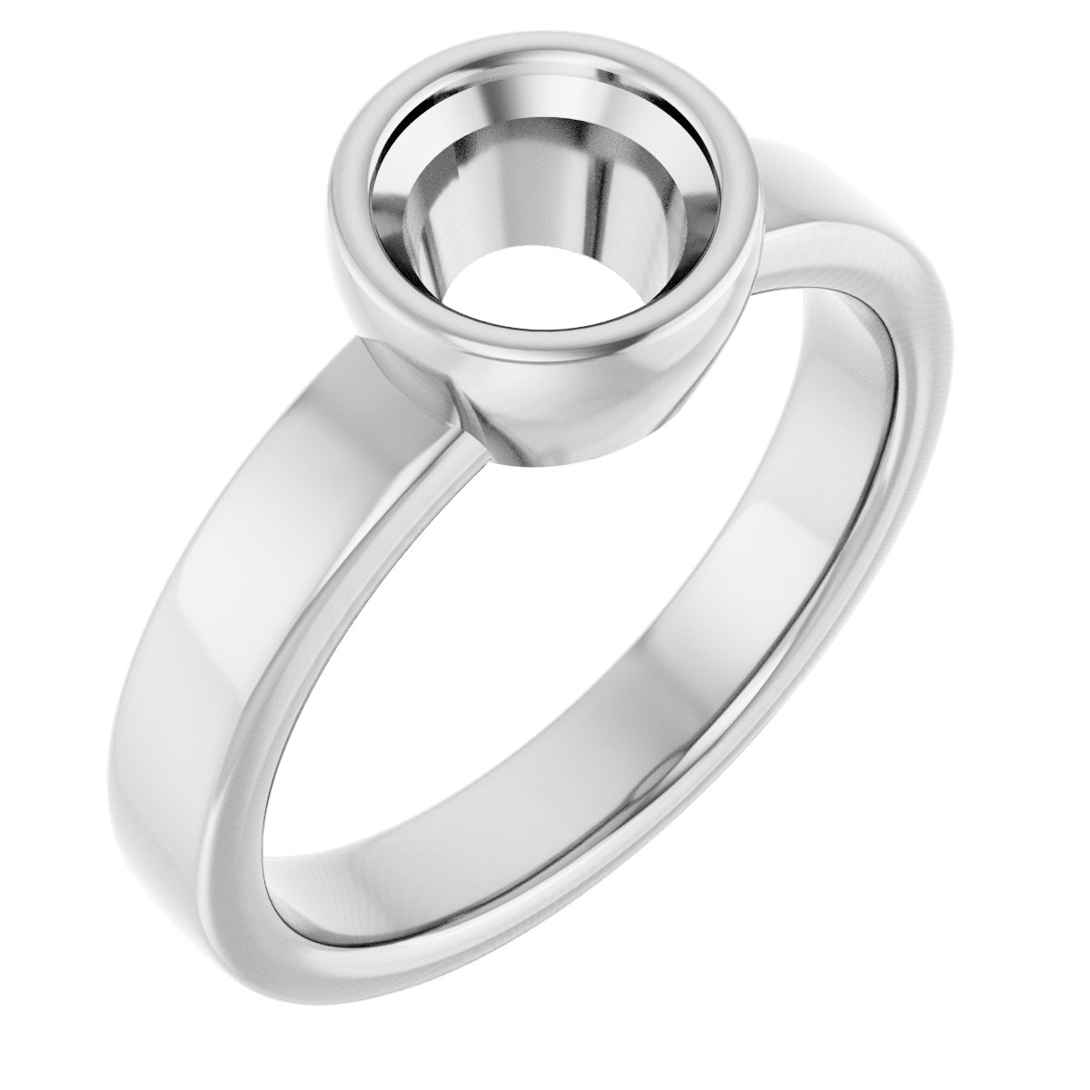 Bezel-Set Solitaire Engagement Ring